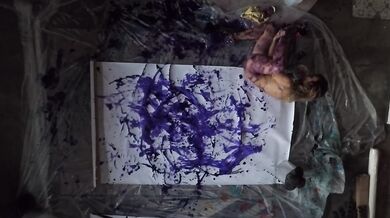 Hot Stripper FULLY NUDE painting with HIGH HEELS- an amazing work of art!