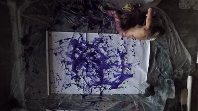 Hot Stripper FULLY NUDE painting with HIGH HEELS- an amazing work of art!