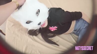 POV - Stepdaughter Therian is punished by her stepdaddy - and masturbates in front of him - spanking on the ass