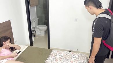 I was giving my stepbrother a massage and he got horny, so I sucked his dick.