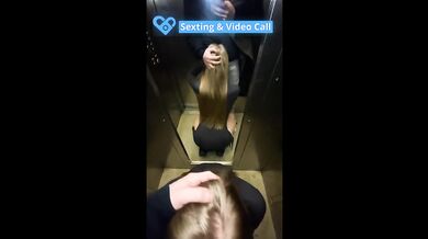 Public Naked Walk and Blowjob in the Staircase with a Stranger