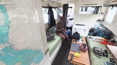 Caught Showering on the Boat Deck