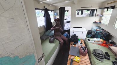 Caught Showering on the Boat Deck