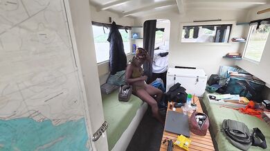 Caught Showering on the Boat Deck