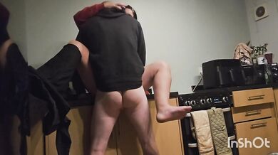 Kitchen cleaning turned it to, kitchen fucking. He bent me over and fucked me