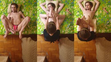 Beautiful Russian girl strap on man amateur homemade