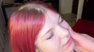 picked up a red-haired slut from the pool and shoved his dick in her mouth