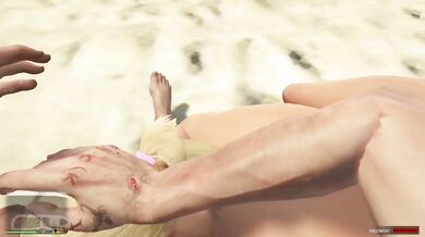 Trevor & Tracey: Anal Beach Volleyball Court Fuck. GTA Free Porn.