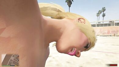 Trevor & Tracey: Anal Beach Volleyball Court Fuck. GTA Free Porn.