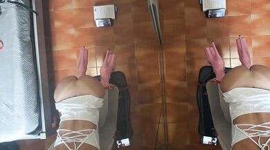Milf tied to a chair and fucked in the mouth and pussy