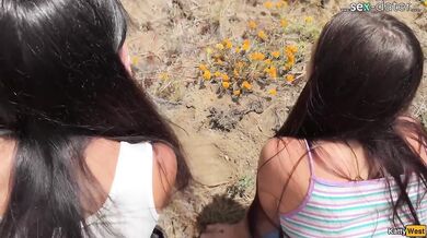 Tourists Accidentally Flashed Their Pussies to Strangers and Got Fucked in Nature