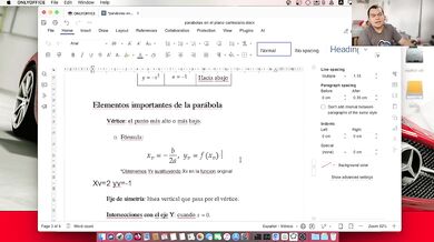 Ecuaciones cuadráticas en el plano cartesiano: Las p, su vértice e intersecciones con Geogebra