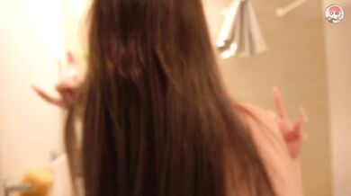 Gorgeous Beauty Standing Pissing in the bathroom