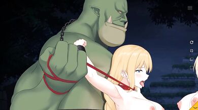 The elf and her friend were fucked by the ogre's huge cocks