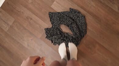 Horny girl films herself and masturbates in front of the mirror