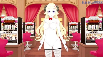 Tsunomaki Watame (Bunny Girl) and I have intense sex in the casino. - Hololive VTuber Hentai