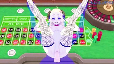 Tsunomaki Watame (Bunny Girl) and I have intense sex in the casino. - Hololive VTuber Hentai