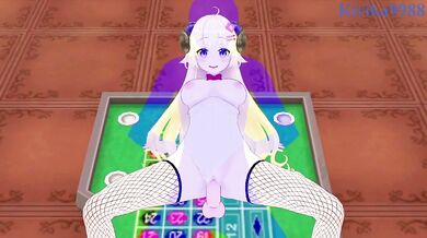 Tsunomaki Watame (Bunny Girl) and I have intense sex in the casino. - Hololive VTuber Hentai