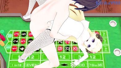 Tsunomaki Watame (Bunny Girl) and I have intense sex in the casino. - Hololive VTuber Hentai