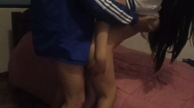 Take it out and cum it in my ass now!!!! I walk with a student girl and she surprises me, without a condom
