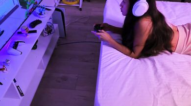 My stepbrother creampied me while I was playing video games