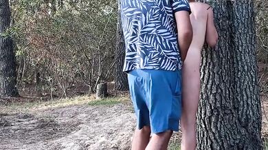 RISKY PUBLIC SEX IN THE WOODS! WE GOT CAUGHT