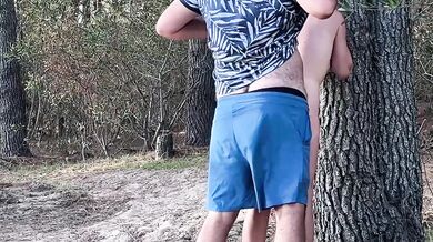 RISKY PUBLIC SEX IN THE WOODS! WE GOT CAUGHT
