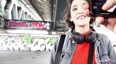 GERMAN SCOUT - Crazy Anal and Rimjob Casting Fuck with French Skinny Tattoo Model Lena Fire