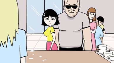 Fiona goes to the cafe