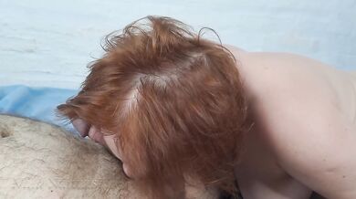 Side view blowjob. Sexy wife gives side blowjob and rides him on top.