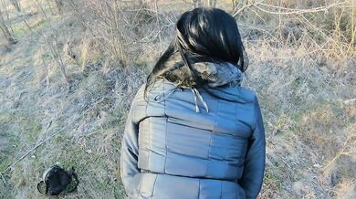 Public Risk in Tight Leather – Cameltoe, Blowjob & Cum on My Downjacket Twice