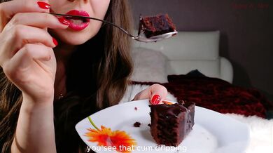 Cuckcake Birthday Surprise: MILF Milks Husband’s Best-Friend TWICE, Glazes Chocolate Cake With His Cum