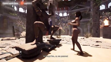 Lara Croft gets her tight pussy fucked by a statue's huge cock. 3D Hentai Game