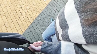 Extreme public blowjob on the city bridge
