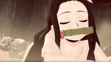 Nezuko y inosuke sexo anal en las aguas termanles - ( reacionando a animacion)