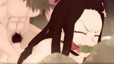 Nezuko y inosuke sexo anal en las aguas termanles - ( reacionando a animacion)