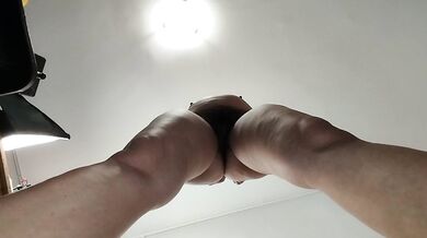 Amateur wife masturbates with her fingers in her pussy.