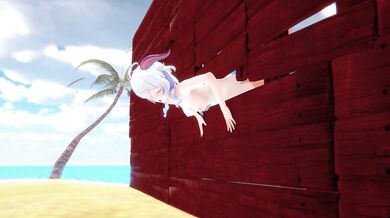 Ganyu - Stuck in wall