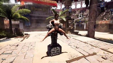 Lara Croft couldn't resist and gave herself to the awakened statue in front of 1,000 spectators in the arena. part 2