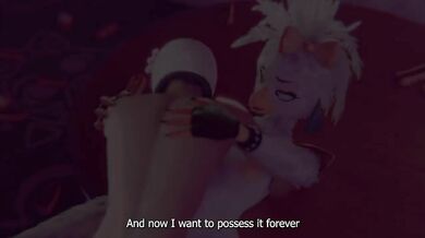 A stupid furry has realized her destiny as a cock attachment for humans[eng sub reaction