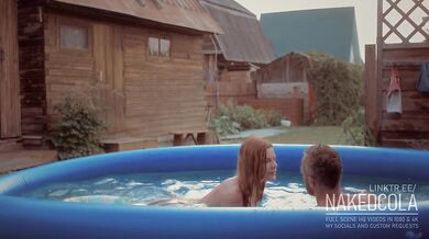 Naked Pool Party Wet Girl Gives a Sloppy Blowjob