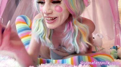 CLOWN GIANTESS PUNISHES TINY WITH THIGH HIGH SOCKS
