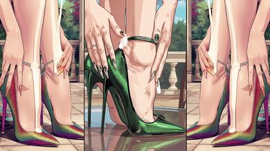 High-Heels get cum from alle sites an will be licked by hot anime girls