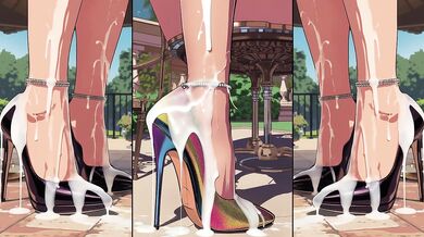 High-Heels get cum from alle sites an will be licked by hot anime girls