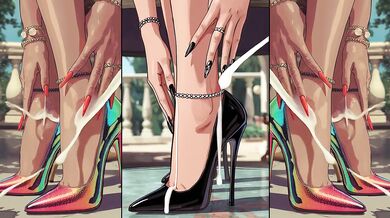 High-Heels get cum from alle sites an will be licked by hot anime girls