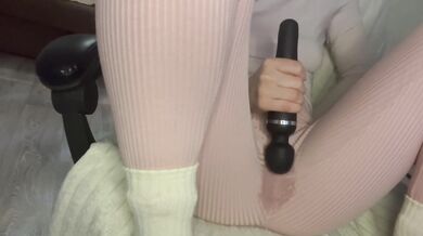 The leggings were soaked through from playing with a vibrator.