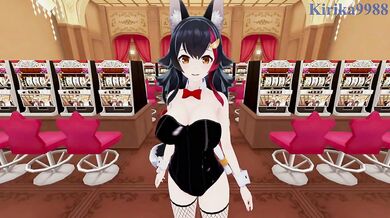 Ookami Mio (Bunny Girl) and I have intense sex in the casino. - Hololive VTuber POV Hentai
