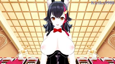 Ookami Mio (Bunny Girl) and I have intense sex in the casino. - Hololive VTuber POV Hentai