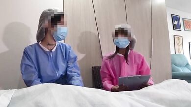 2 DAY: TWO ASIAN NURSES examined my dick in hospital.