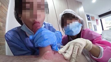 2 DAY: TWO ASIAN NURSES examined my dick in hospital.